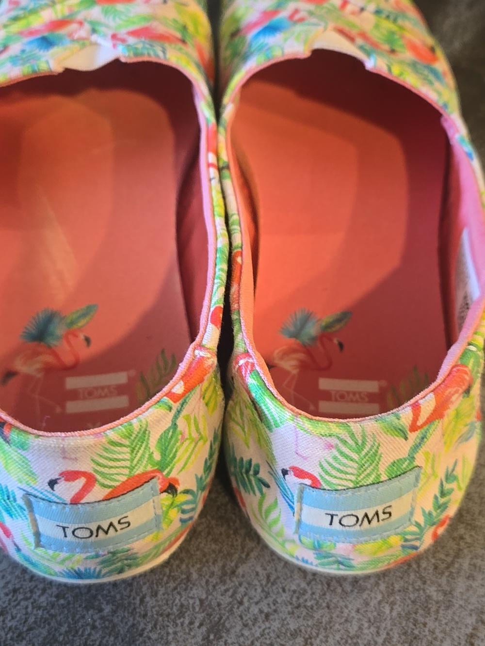 ' Flamingo Print Slip-On Shoes - Pink/Green - Picture 2 of 5